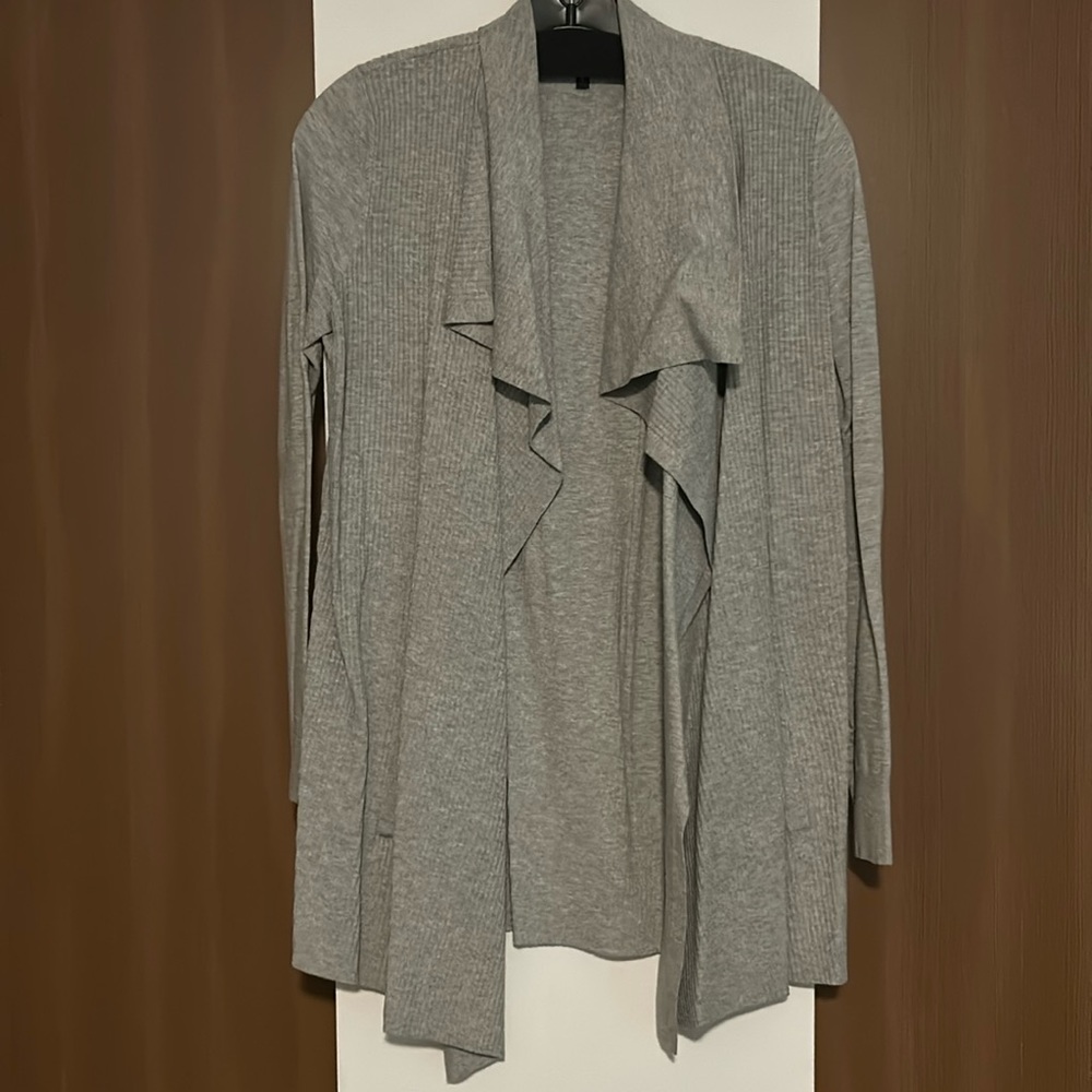 Theory Ribbed Open Front Cardigan